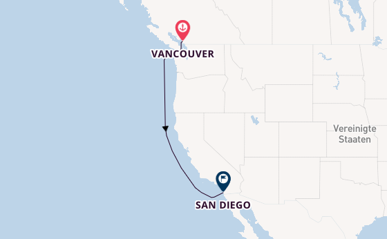 USA Westküste ab Vancouver, Kanada auf der Disney Magic