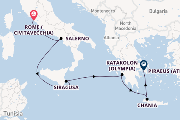 Mediterranean from Rome (Civitavecchia), Italy with the Azamara Onward