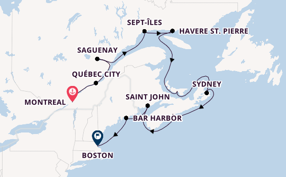New England from Montreal, Canada with the Seven Seas Splendor