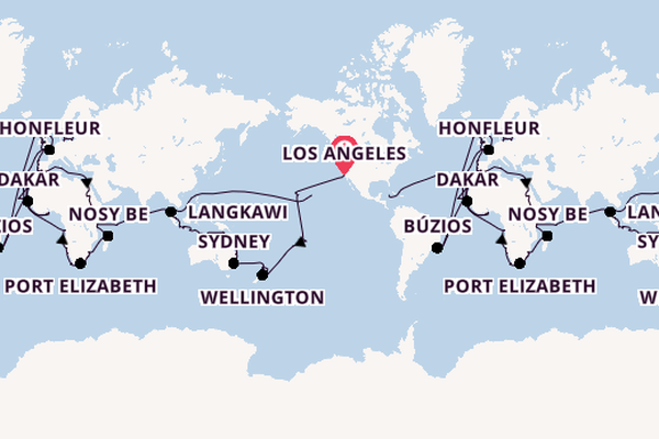 Round-the-World Trip from Los Angeles, California, USA with the Viking Sky