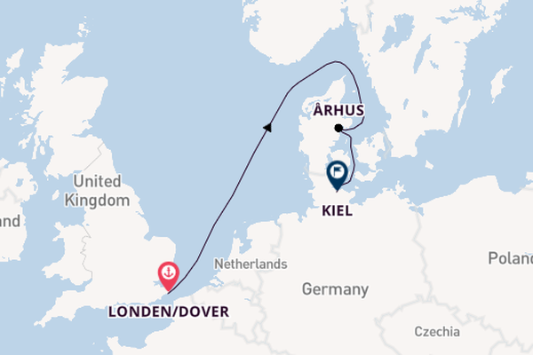 Engeland vanaf Londen/Dover, Groot-Brittannië met de Costa Diadema