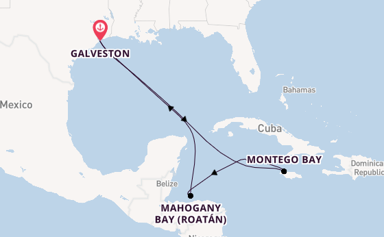 Western Caribbean from Galveston, Texas, USA with the Carnival Horizon