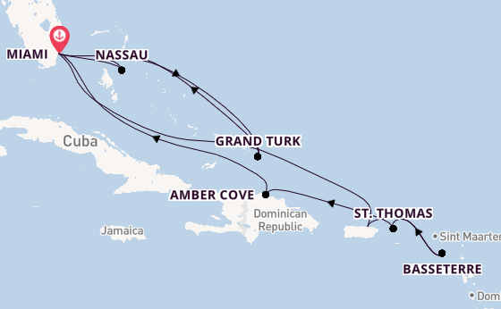 Caribbean vanaf Miami, Verenigde Staten met de MSC Meraviglia