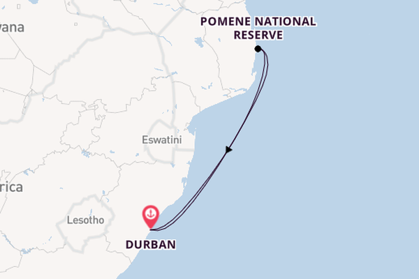Southern Africa from Durban, South Africa with the MSC Armonia 
