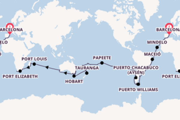 World Cruise from Barcelona, Spain with the Costa Deliziosa