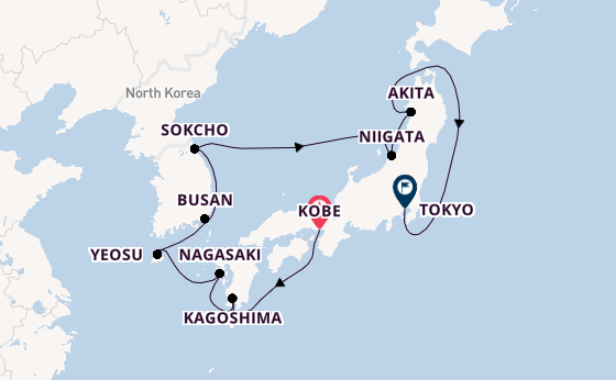 Japan from Kobe, Japan with the Azamara Pursuit