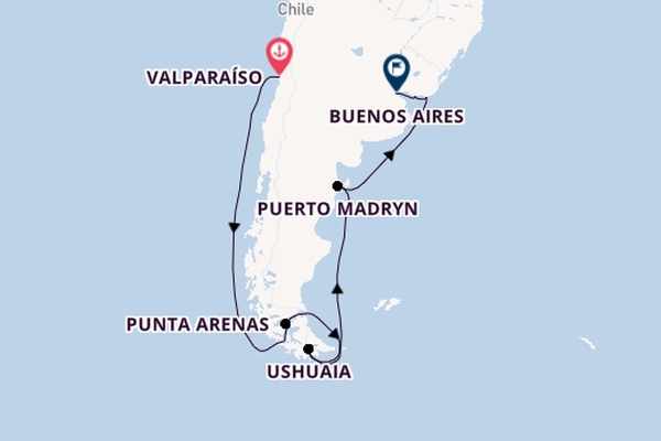 Südamerika ab Valparaíso, Chile auf der Celebrity Equinox
