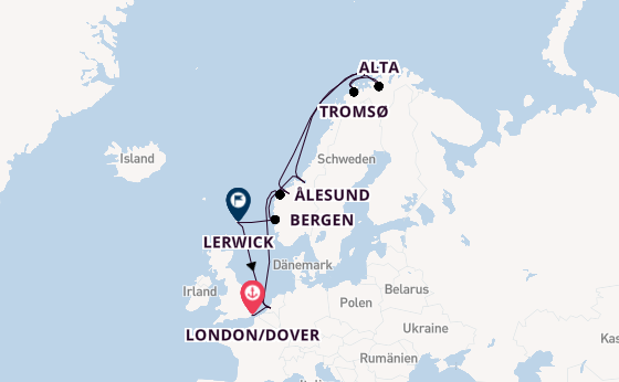 Norwegen ab London/Dover, Großbritannien auf der Nieuw Statendam