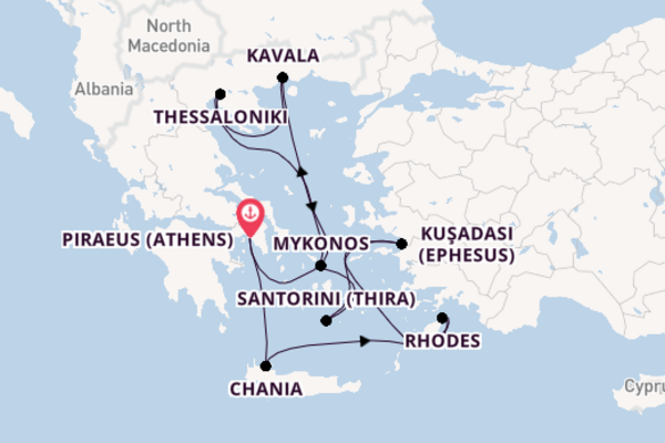 Eastern Mediterranean from Piraeus (Athens), Greece with the Celebrity Infinity