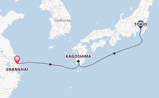 Japan ab Shanghai, China auf der MSC Bellissima