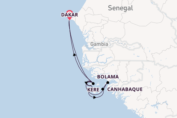 West-Afrika vanaf Dakar, Senegal met de Le Champlain