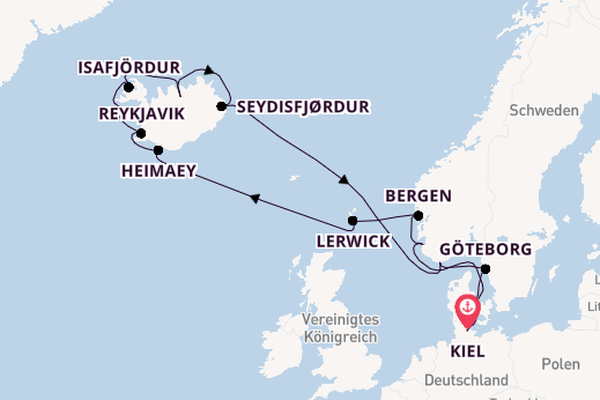 Arktis ab Kiel, Deutschland auf der VASCO DA GAMA