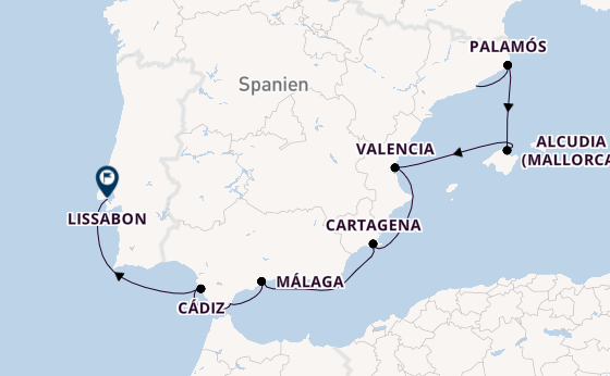 Westliches Mittelmeer ab Barcelona, Spanien auf der Silver Spirit