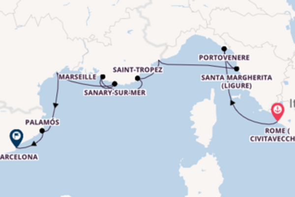 Cruise with Azamara Club Cruises from Rome (Civitavecchia) to Barcelona
