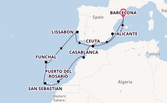 Middellandse Zee vanaf Barcelona, Spanje met de EXPLORA II