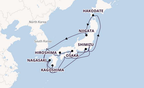 Japan from Tokyo, Japan with the Diamond Princess