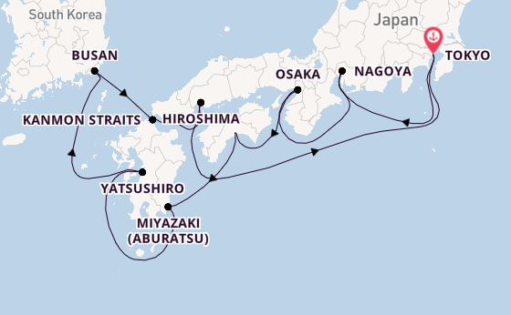 Japan from Tokyo, Japan with the Sapphire Princess