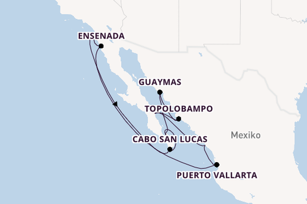 Mexikanische Riviera ab San Diego, USA auf der Zaandam