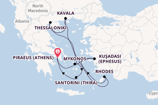 Eastern Mediterranean from Piraeus (Athens), Greece with the Celebrity Infinity