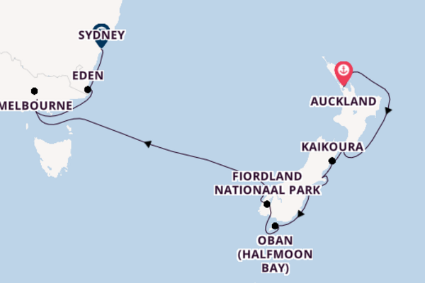 15daagse cruise vanaf Auckland