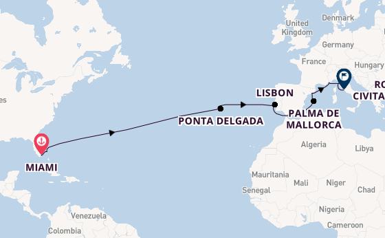 Transatlantic from Miami, Florida with the Norwegian Sun