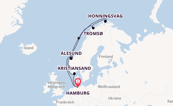 Norwegen ab Hamburg auf der MSC Preziosa