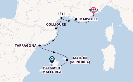 Westliches Mittelmeer ab Nizza, Frankreich auf der SEA CLOUD SPIRIT