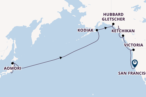 Transpazifik ab Tokio, Japan auf der Seven Seas Splendor