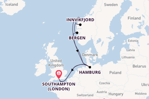 Cruising from Southampton (London) via Nordfjord