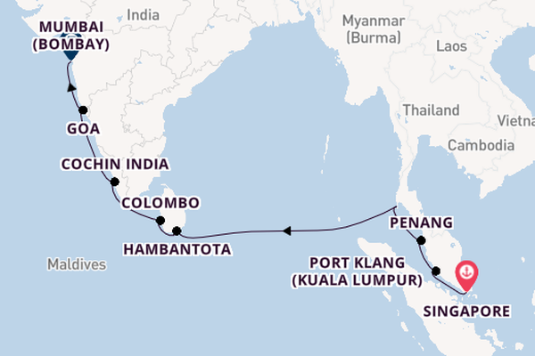 South East Asia from Singapore, Singapore with the Celebrity Millennium