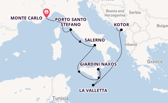 Middellandse Zee vanaf Monte Carlo, Monaco met de Seabourn Ovation