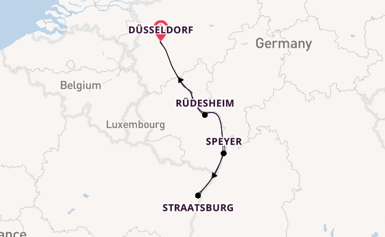 Rijn vanaf Düsseldorf, Duitsland met de VIVA ONE