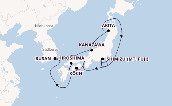 Japan ab Yokohama (Tokio), Japan auf der Mein Schiff 6