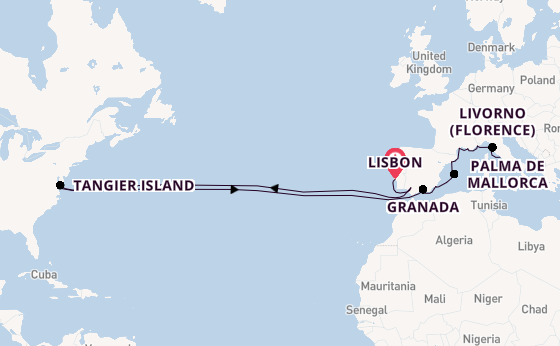 Transatlantic from Lisbon, Portugal with the Viking Sky