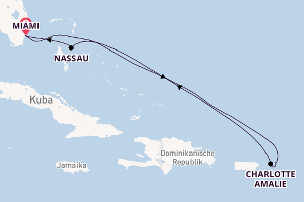 Karibik ab Miami auf der Vista