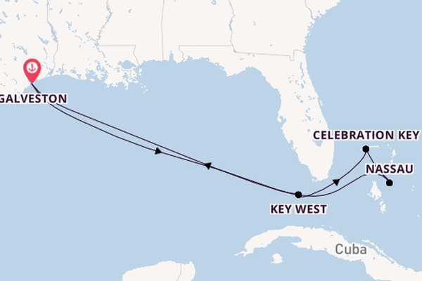 Caribbean from Galveston, Texas, USA with the Carnival Breeze