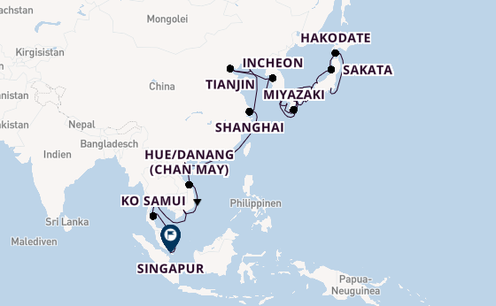 Ostasien ab Tokio, Japan auf der Azamara Pursuit