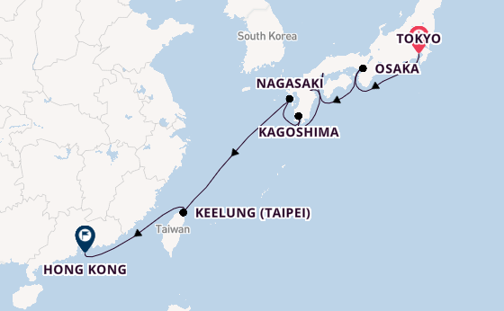 Japan from Tokyo, Japan with the Viking Venus