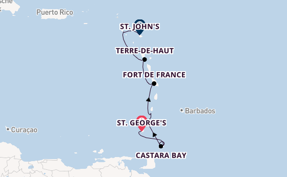 Südliche Karibik ab St. George's, Grenada auf der Star Clipper