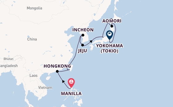 Oost-Azië vanaf Manilla, Filipijnen met de VASCO DA GAMA