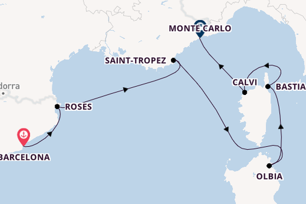 Western Mediterranean from Barcelona, Spain with the Seabourn Ovation 