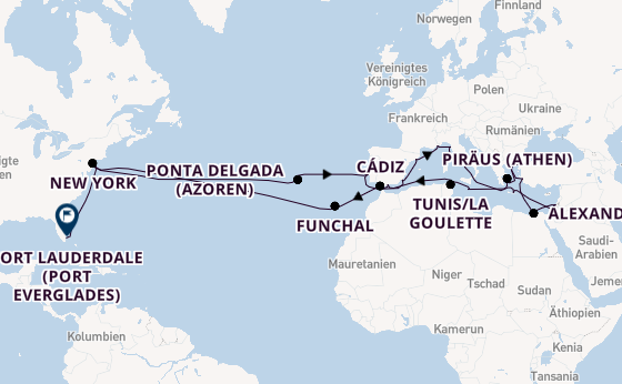 Transatlantik ab New York auf der Volendam