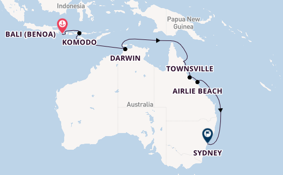 Australia from Bali (Benoa), Indonesia with the Seven Seas Explorer