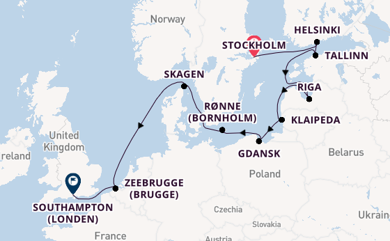 Engeland vanaf Stockholm, Zweden met de Silver Spirit