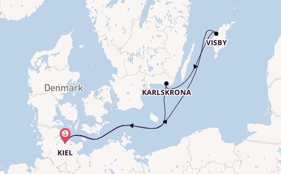 Oostzee vanaf Kiel, Duitsland met de Mein Schiff 7