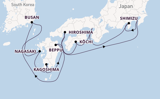 Japan from Tokyo, Japan with the Seven Seas Splendor
