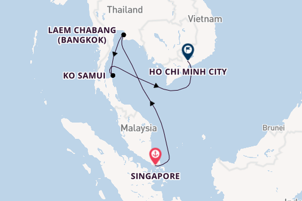 South East Asia from Singapore, Singapore with the Azamara Quest