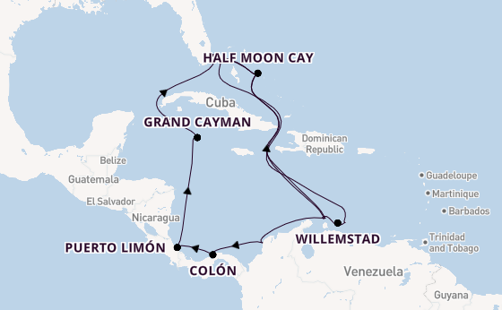 Caribbean vanaf Fort Lauderdale, Verenigde Staten met de Oosterdam
