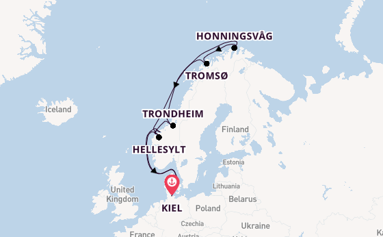 Noorwegen vanaf Kiel, Duitsland met de Mein Schiff 1