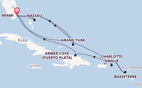 Karibik ab Miami auf der MSC Meraviglia